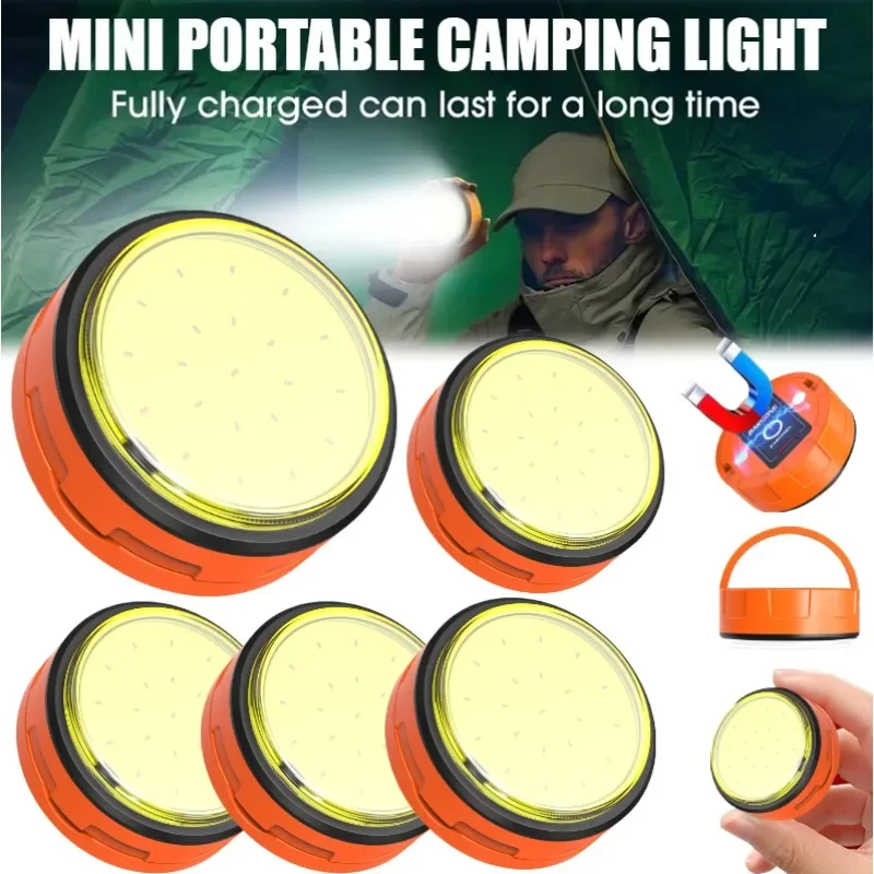 

5/3/2//1PCS Mini Powered LED Camping Lantern 3 Lighting Modes Outdoor Emergency USB Rechargeable Portable Lights with Magnet