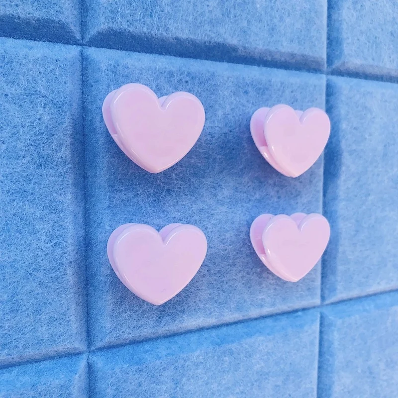 

4pcs Heart Shape Push Pins Thumbtack Photo Clips Message Holder Cork Board Safety Thumb Tacks Pin Office PushPin Wall Decoration