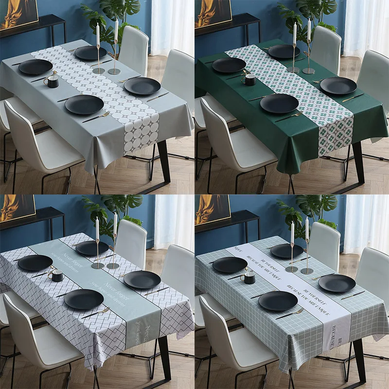 

Washless Rectangular PVC Tablecloth for Student, Nordic Style Table Cloth, Coffee Table Mat, Waterproof and Oil Proof, Household