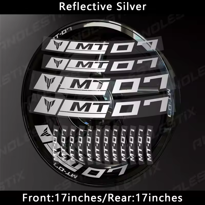 AnoleStix Reflective Motorcycle Wheel Sticker Hub Decal Rim Stripe Tape For YAMAHA MT-07 MT07 - Image 24