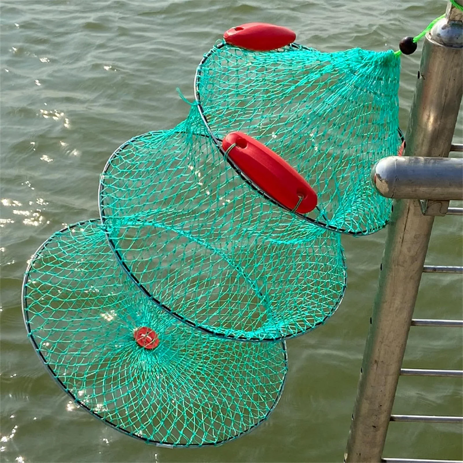 40/45/50cm Fishing Net Durable Nylon Fish Mesh For Carp Crucian Tilapia Crab Shrimp Universal Long Bag Fishing Net With Adhesive