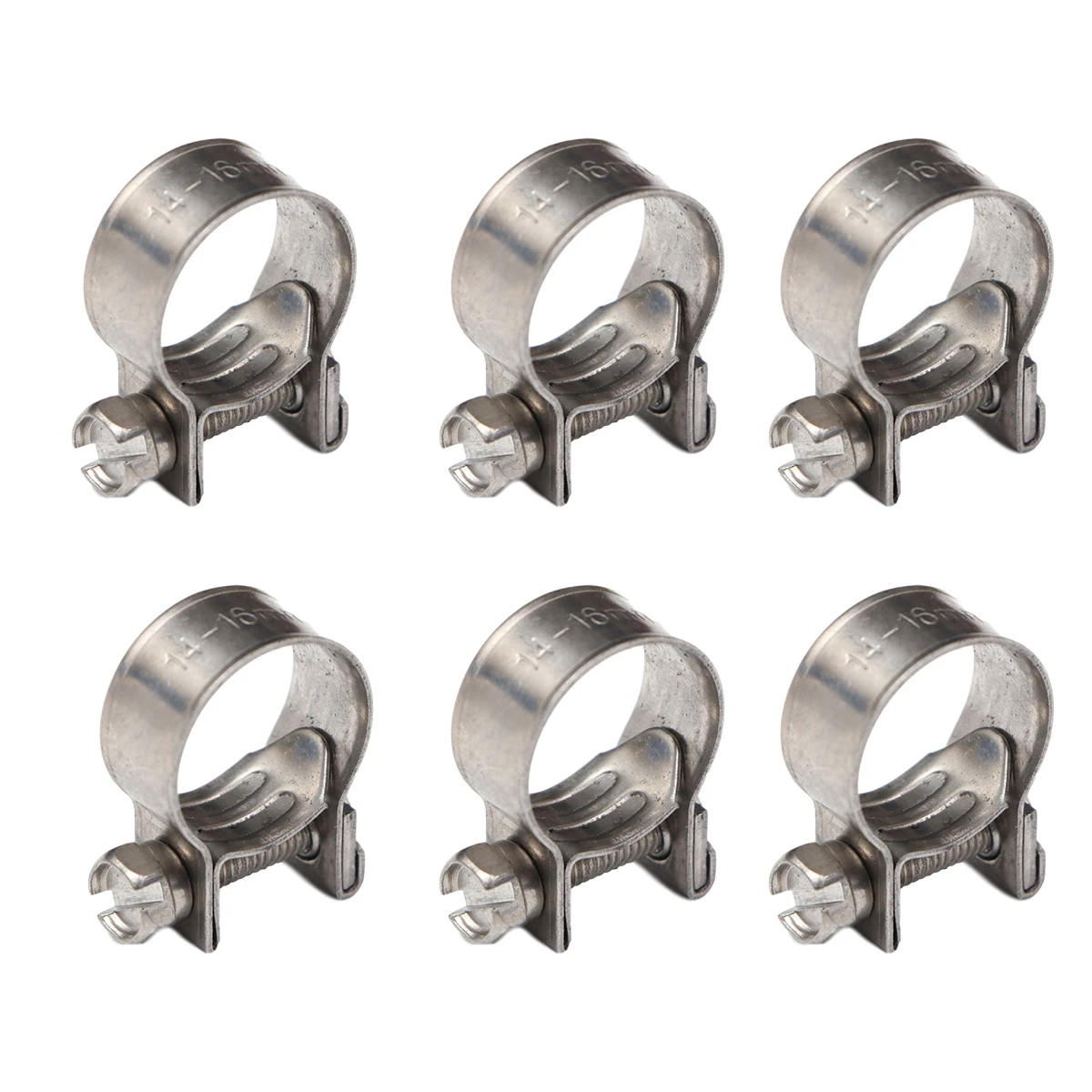 

12 Pcs 14-16mm Mini Hose Clamp Stainless Steel Adjustable Range Line Clamp for DIY Fixing Tube Craft (Silver)