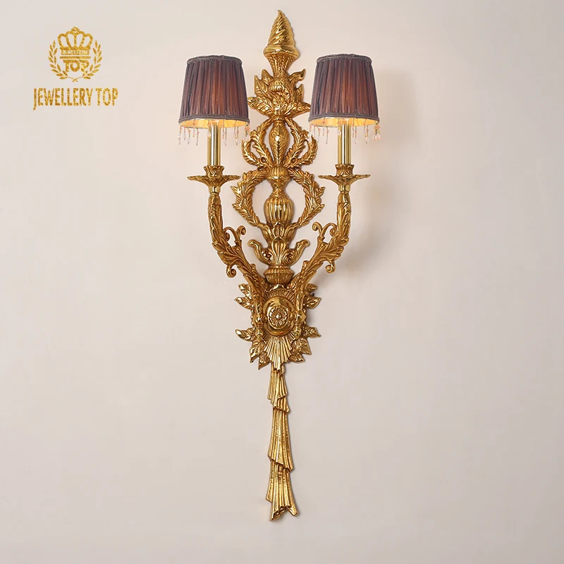 Jewellerytop Empire Royal Brass Wall Lamp Vanity Classical Decor Wall Sconce Antique Bronze Wall Lights
