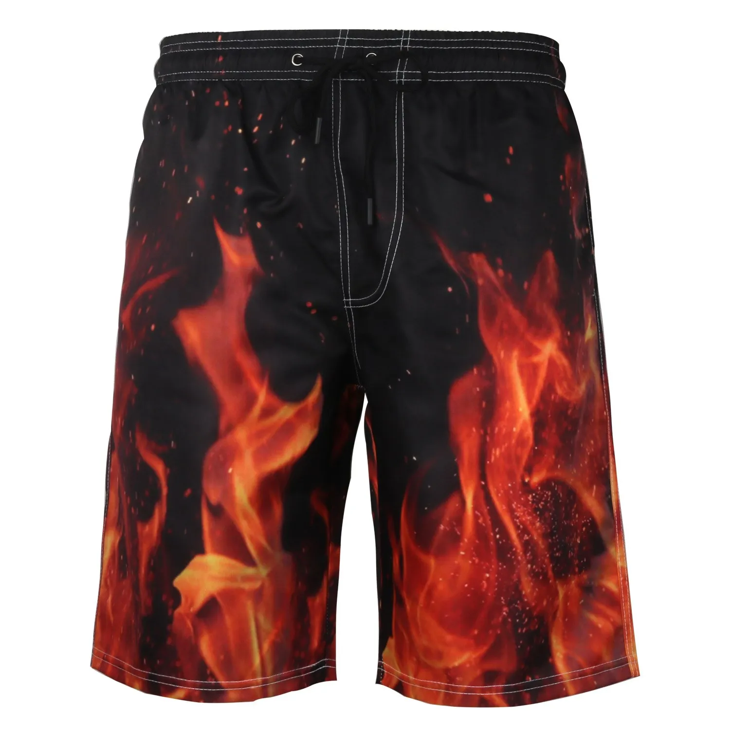 جديد الرجال عادية Qui-Drng مطبوعة Sweatpants منتصف الخصر البوليستر الصيف Faion مستقيم الساق الشاطئ orts للشباب