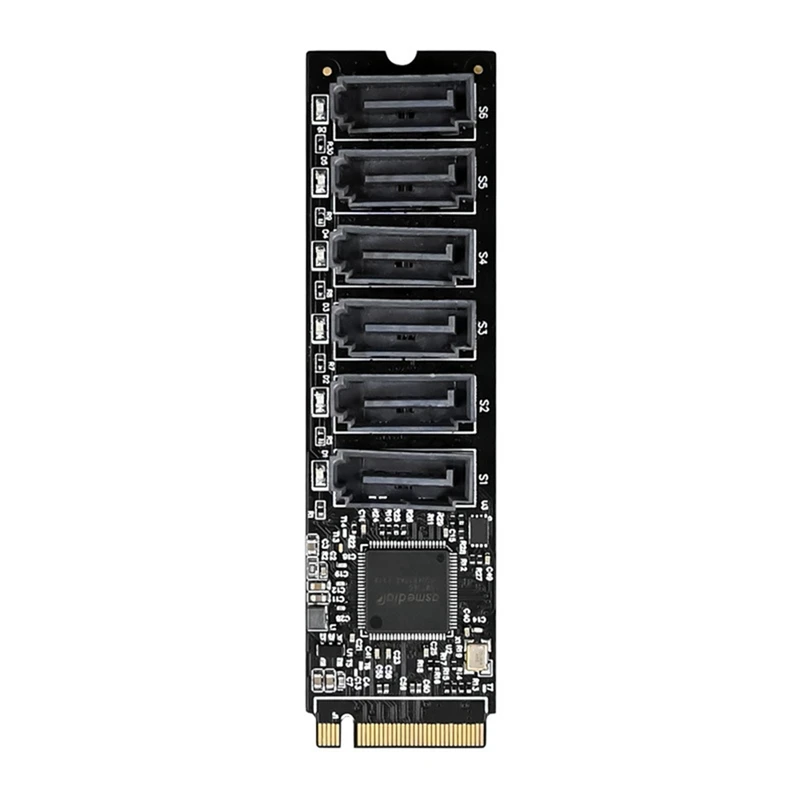 M.2 M-Key 6-Port Gen3 Expansion Card 6Gbps ASM1166 Chip PCIe 3.0 to Expansion Card [To&On-e]