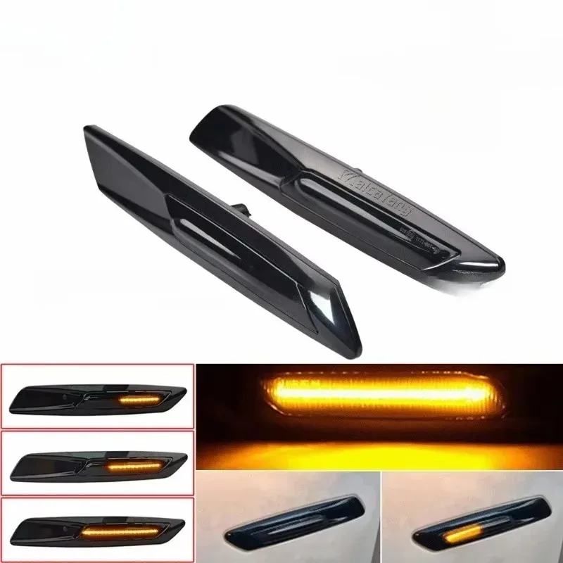 ل شعبية 2 قطعة القط E60 E61 E81 E82 E88 E90 E91 E92 بدوره مصباح إشارة LED سيارة ديناميكية الجانب ماركر الوامض ضوء