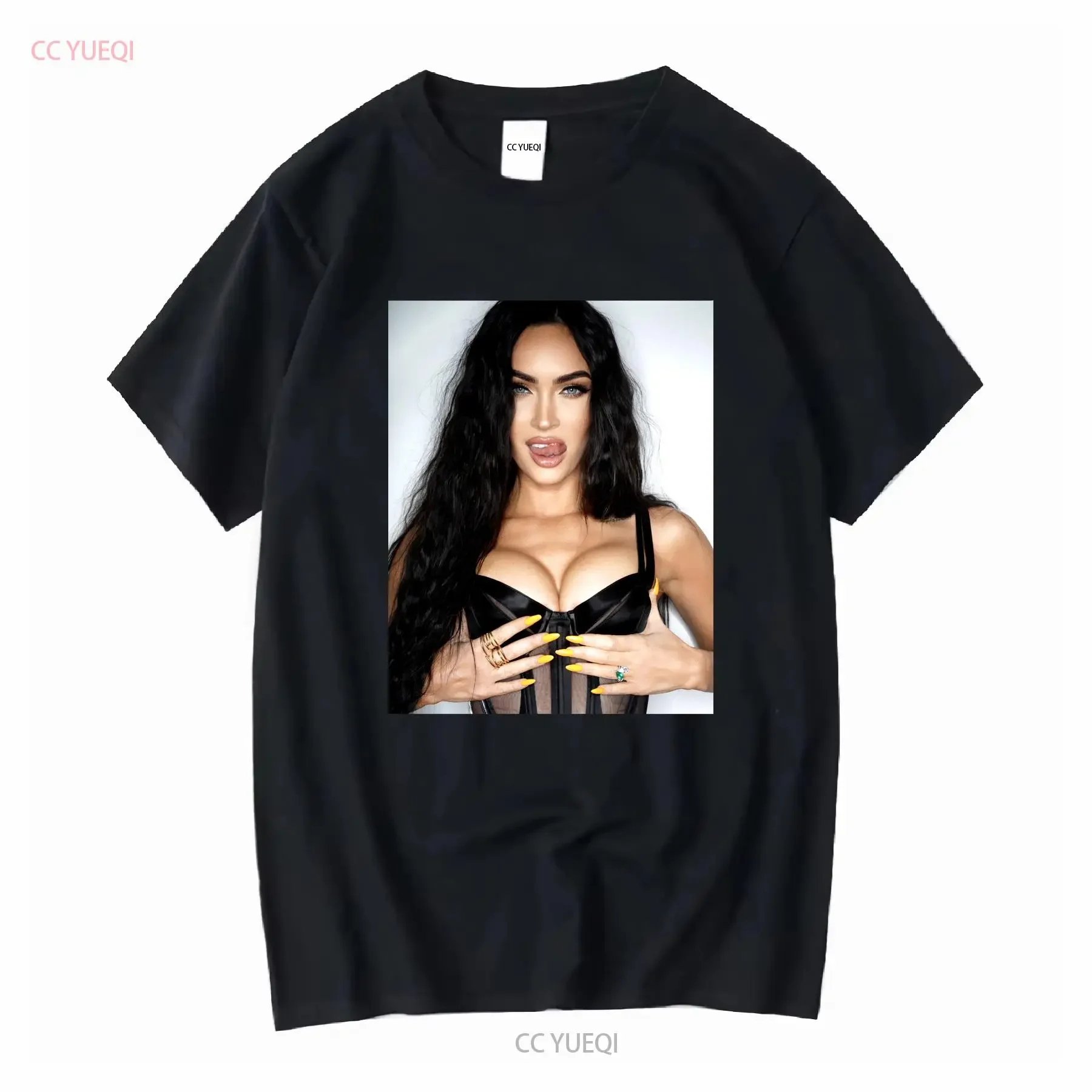 Megan Fox T shirt Poster long or short sleeves vintage Washed homme fashion Versatile Unisex Soft streetwear Stylish