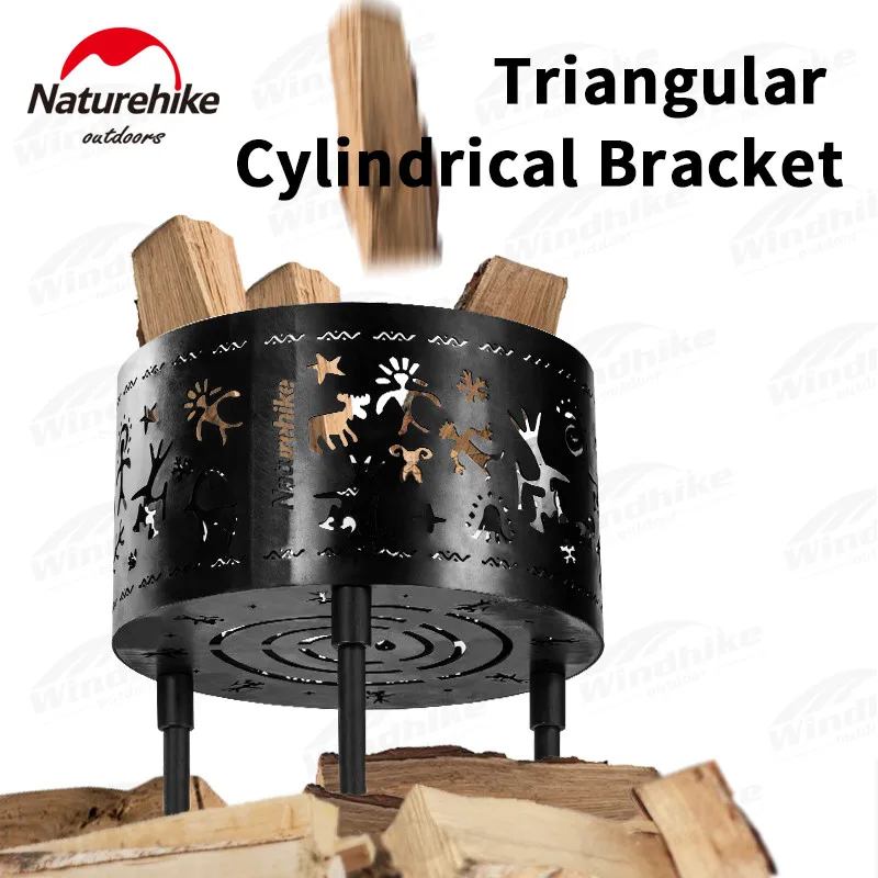 Naturehike Outdoor Winter Round Firewood Stove Camp Heating Fire Iron Charcoal Furnace Travel Picnic Tool Free Give Storage Bag