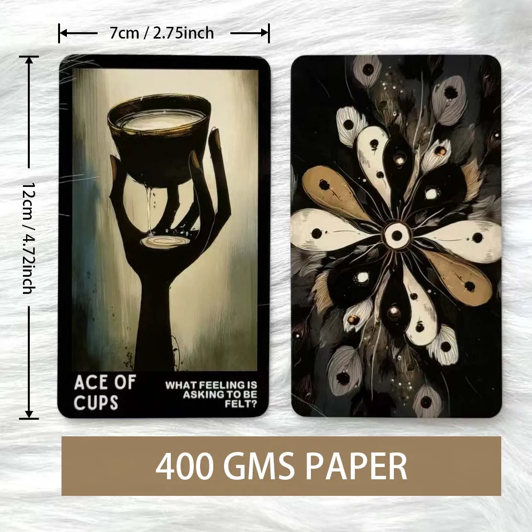 Shadow Tarot, 80 Original Tarot Cards Deck with Keywords, Modern Illustration Design, Inner Reflection, Card Games, 12*7cm, 14+