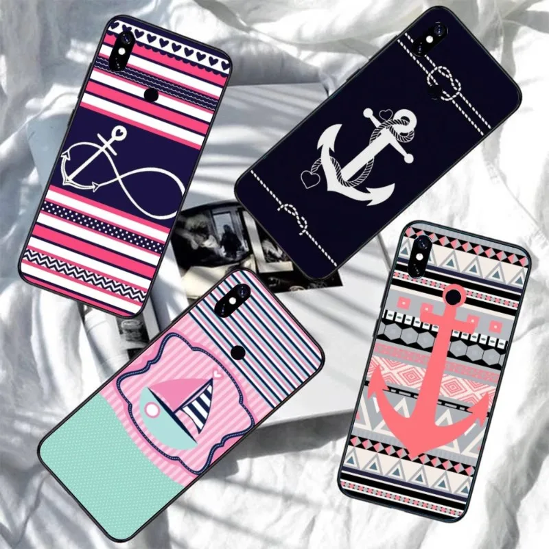 Sailor Safely Anchor Phone Case for Xiaomi Redmi Note 11 10 9T 8 7 Pro 9 9A 9C 8 Black Soft Cover Funda Shell