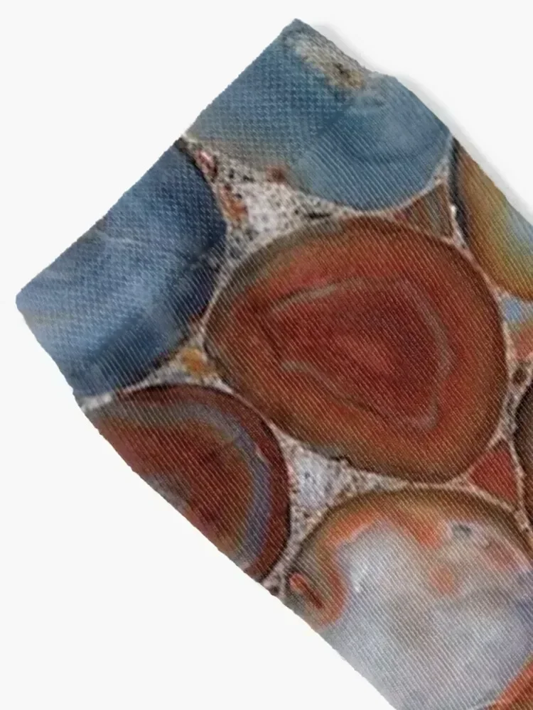 Red Agate Geode Gemstone Socks Children's cycling winter gifts Non-slip Girl'S Socks Men's