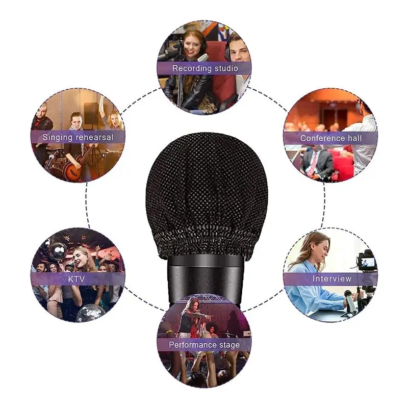 Y466A HOT  400PCS Disposable Microphone Covers, Non-Woven Disposable Mic Covers for Conferences, Concerts, Recording Room, KTV