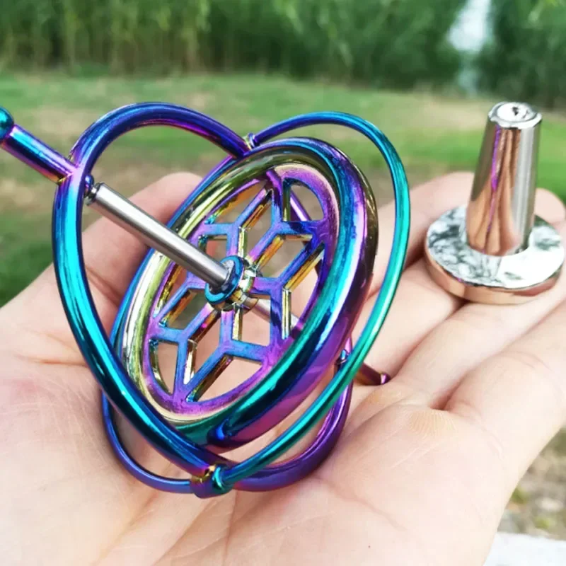 Metal mechanical gyroscope self balancing gyroscope Anti-gravity Decompression Spinning Top Toys for boys adults