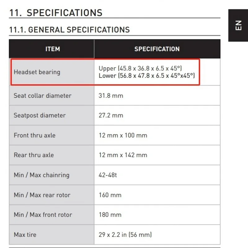 For Specialized TURBO CREO 2Bearing for Bowl SetACB458H6.5, ACB568H6.5，For bicycle parts and components