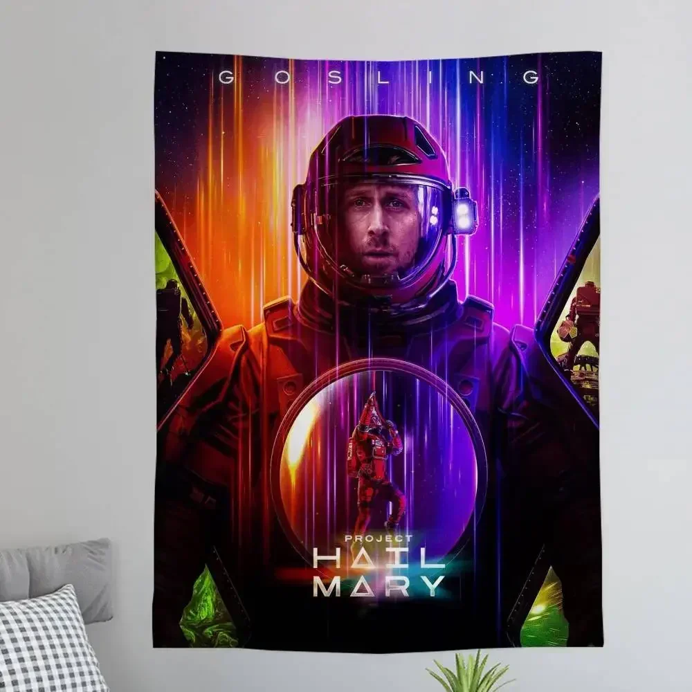 Project Hail Mary 2026 Movie Canvas Printing Anime Tapestry Hippie Flower Wall Carpets Dorm Decor Wall Hanging Home Decor