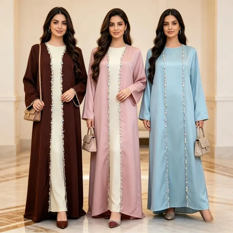 Morocco Muslim Dress Abayas Women Ramadan Embroidery Abaya Dubai Turkey Islam Kaftan Robe Longue Musulmane Vestidos Largos 2025