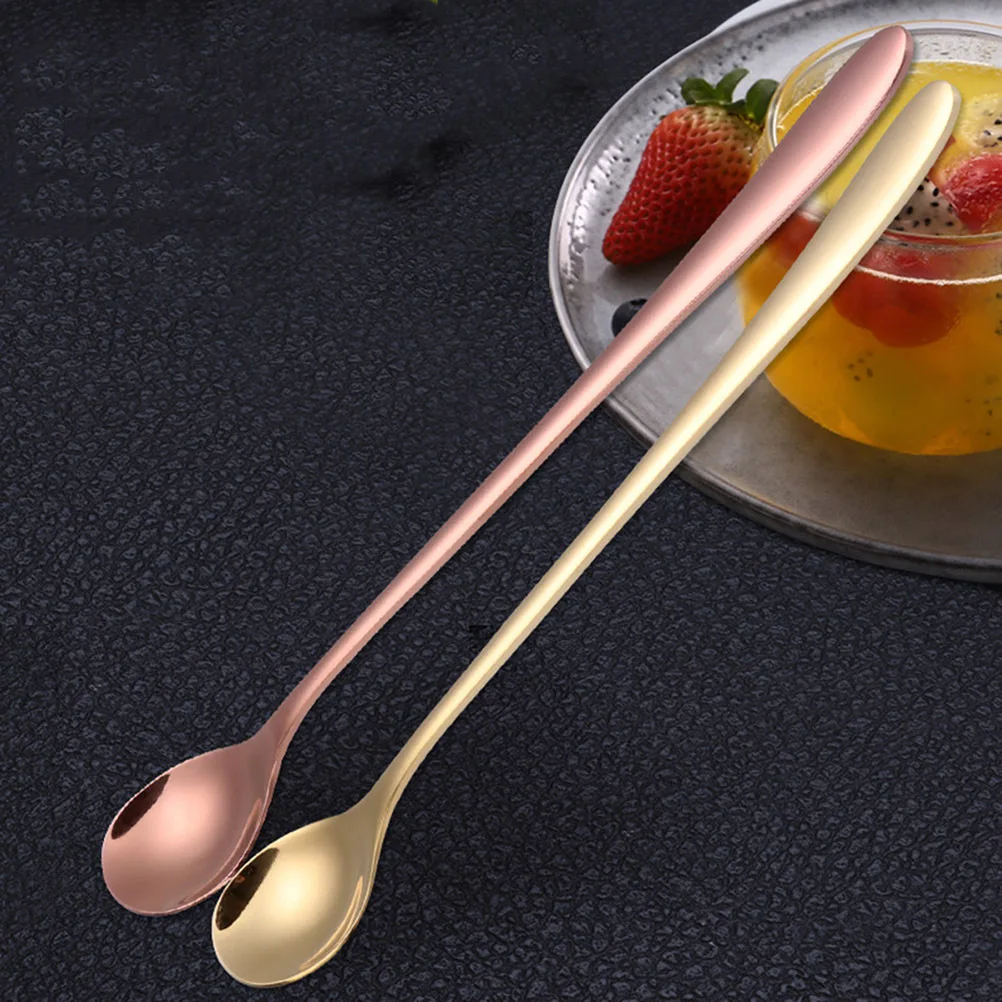 

1pc Stainless Steel Coffee Spoon Small Size Drinking Straw Mixing Spoon Tea Filter Kitchen Bar Tool Rose Golden Dishwasher Safe