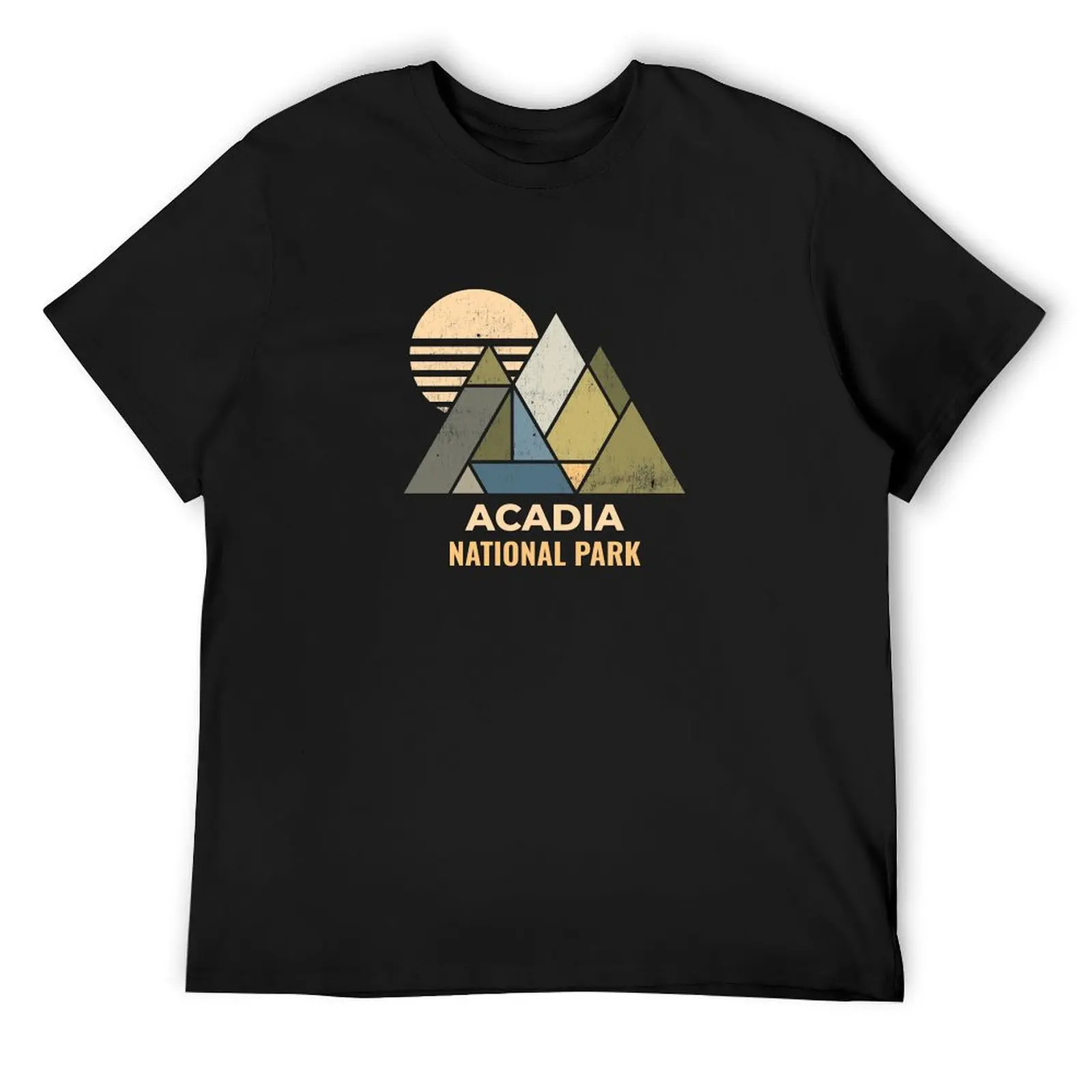 

Acadia Maine Distressed T-Shirt essential t shirt plus size clothes cotton graphic tees plus size men clothing