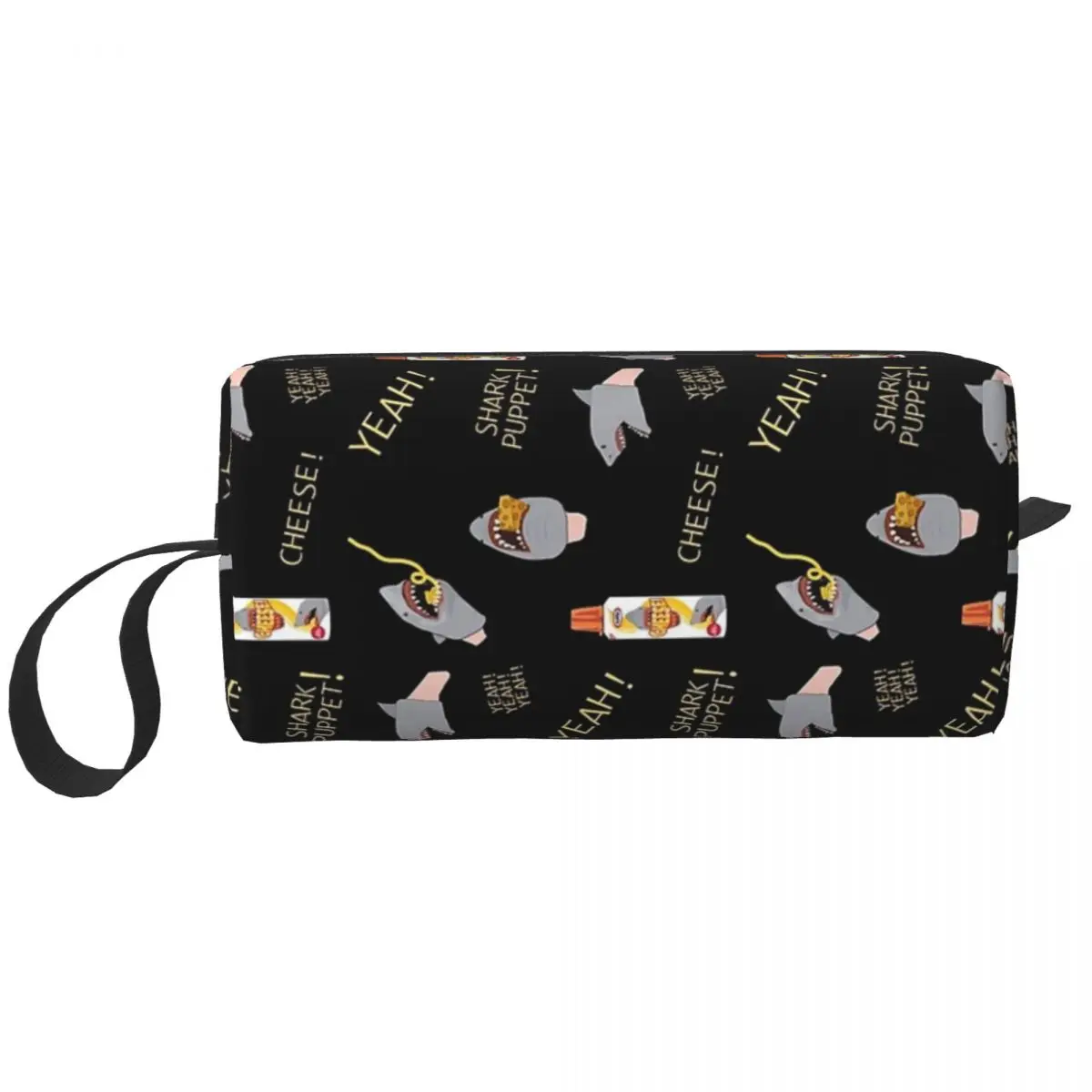 On Repeat Shark Puppet Makeup Bag Cosmetic Organizer Storage Dopp Kit Toiletry Cosmetic Bag for Women Beauty Travel Pencil Case