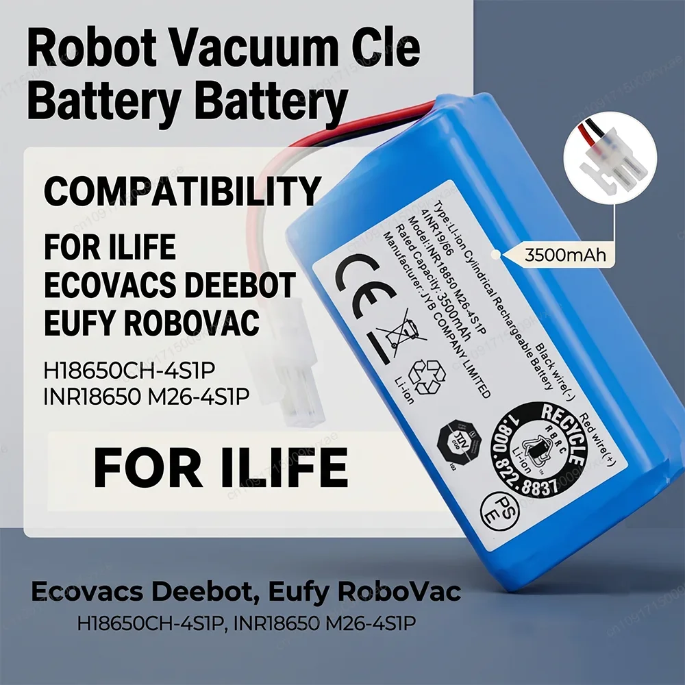 Replacement Li-ion Battery 14.4V 3200mAh for ILIFE A4 A4S A6 V7 V7s Pro Automatic Sweeper Robot Vacuum Cleaner SEIKO BMS Board