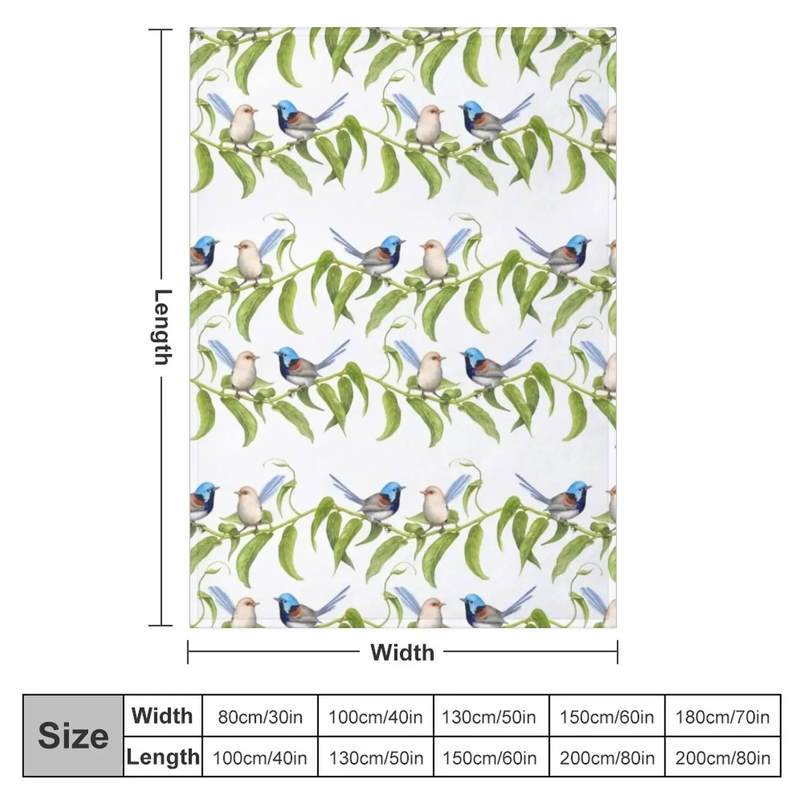 Variegated Fairy-Wrens - by Nadya Neklioudova Throw Blanket for winter Fashion Sofas Beautifuls Flannels Blankets