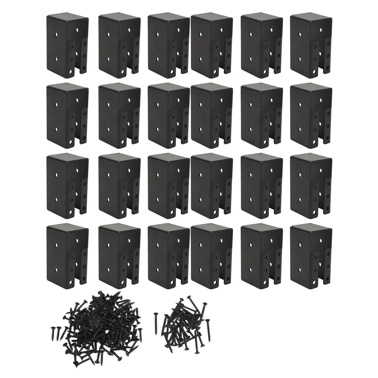 24 Pcs Concealed Joist Hanger  Powder Coated Brackets for 2x4in Wood Beam Swing Handrails