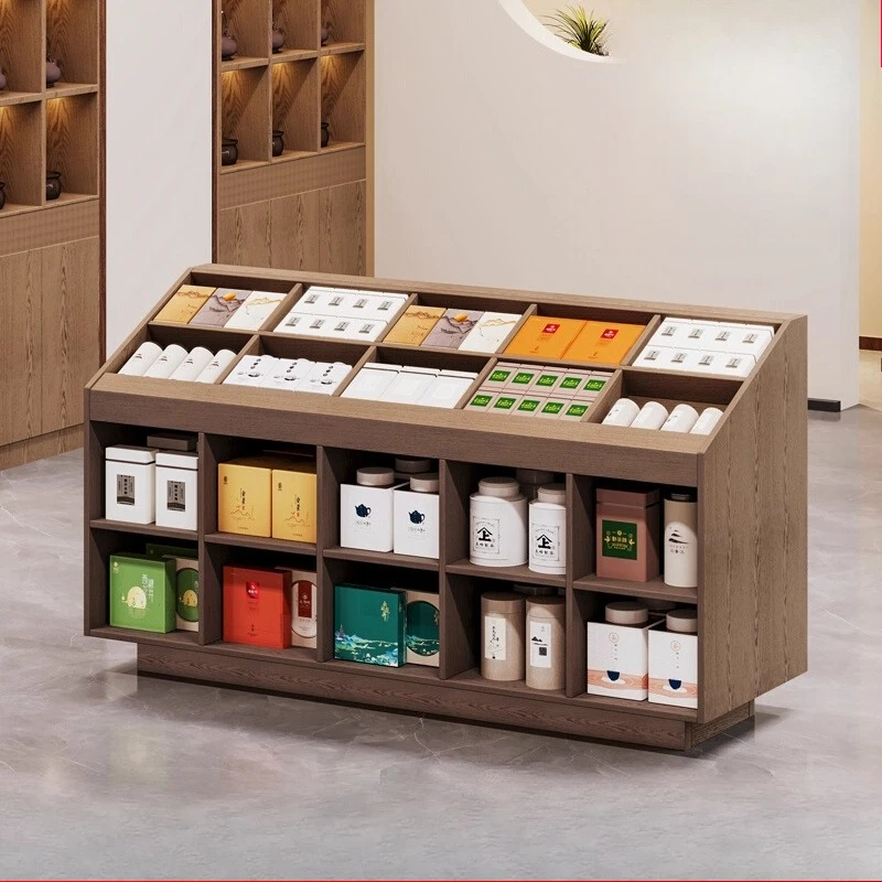 حامل عرض جداري مشطوف، خزانة شاي، خزانة عرض هدية، خزانة عرض متجر مريحة للوجبات الخفيفة في السوبر ماركت