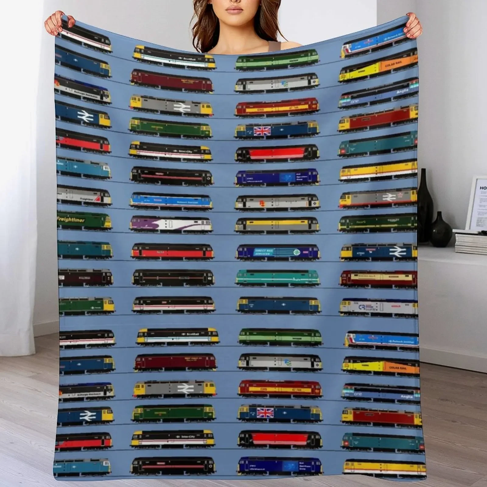 class 47 locomotive collection Throw Blanket Warm Comfortable Blanket Gift for Parents Friends