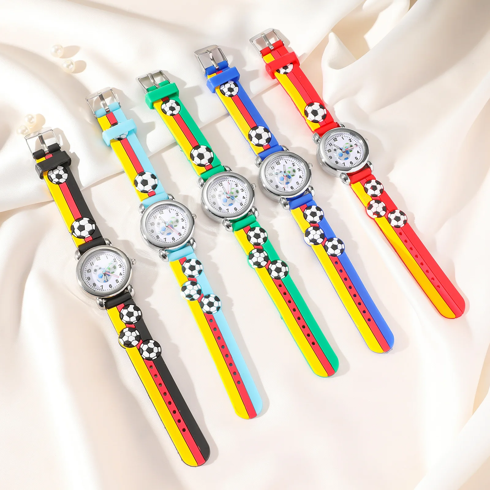 Reloj de silicona de dibujos animados de fútbol Deportivo para niños, relojes casuales para niños, niñas, estudiantes, alta calidad, moda