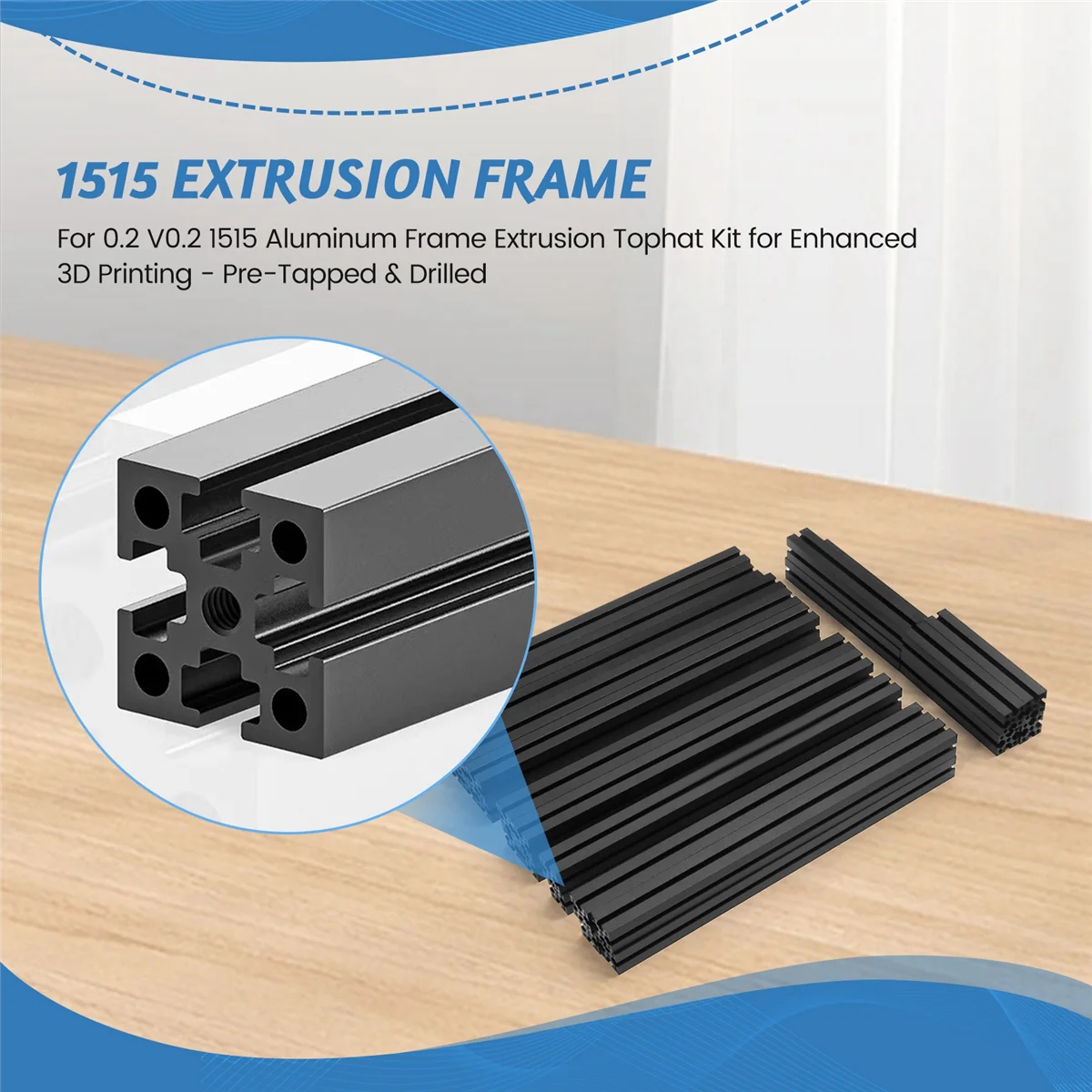 FZFZ 0.2 V0.2 1515 アルミニウム フレーム押出キット、強化された 3D プリンティング用 - 事前タップおよび穴あけ済み