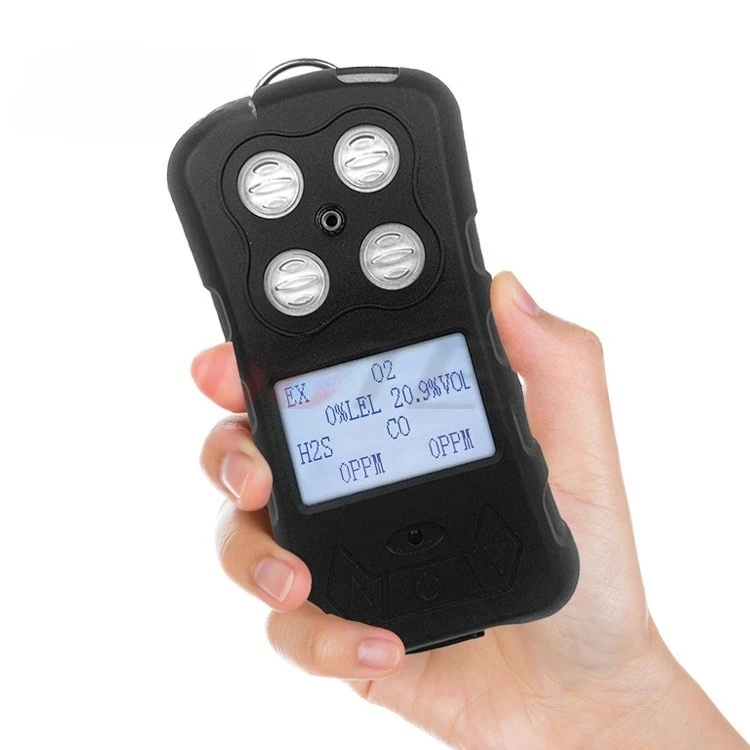 New 4-in-1 portable gas analyzer for measuring O2/Ex/H2S/CO with high accuracy, CE/ATEX certified for laboratory and industrial