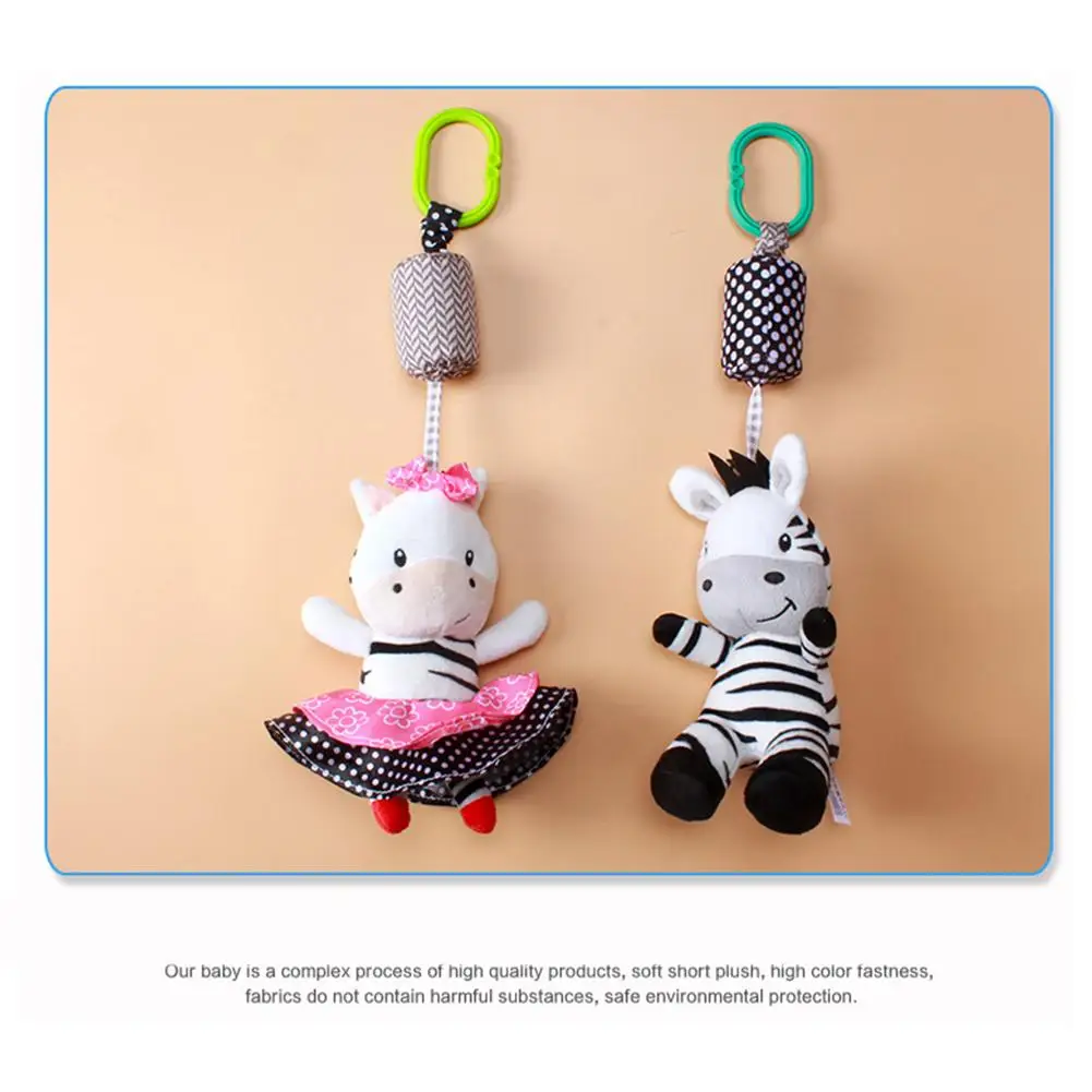 Black And White Striped Horse Wind Chime Lathe Hanging Baby Stroller Pendant Ringing Toy Baby Plush Toy Training Toys 2026 New