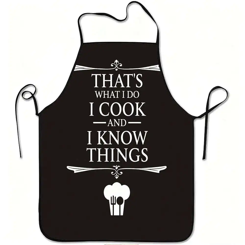 1pc I Prepare Meals And I Understand Stuff Humorous Print Apron, Sturdy And Easy to Clean, Adjustable Waist, Made of Polyester,