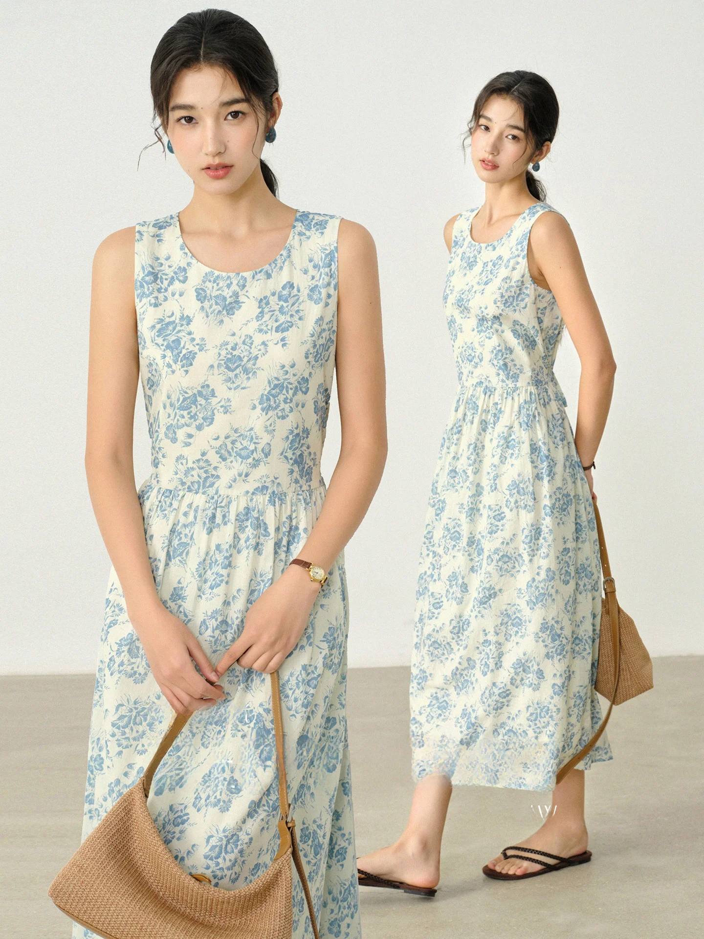 

Летне-осенний женский комплект Lazy Rabbit: топ с круглым вырезом и длинная юбка А-силуэта, повседневный, с завышенной талией, стройнящий, с принтом