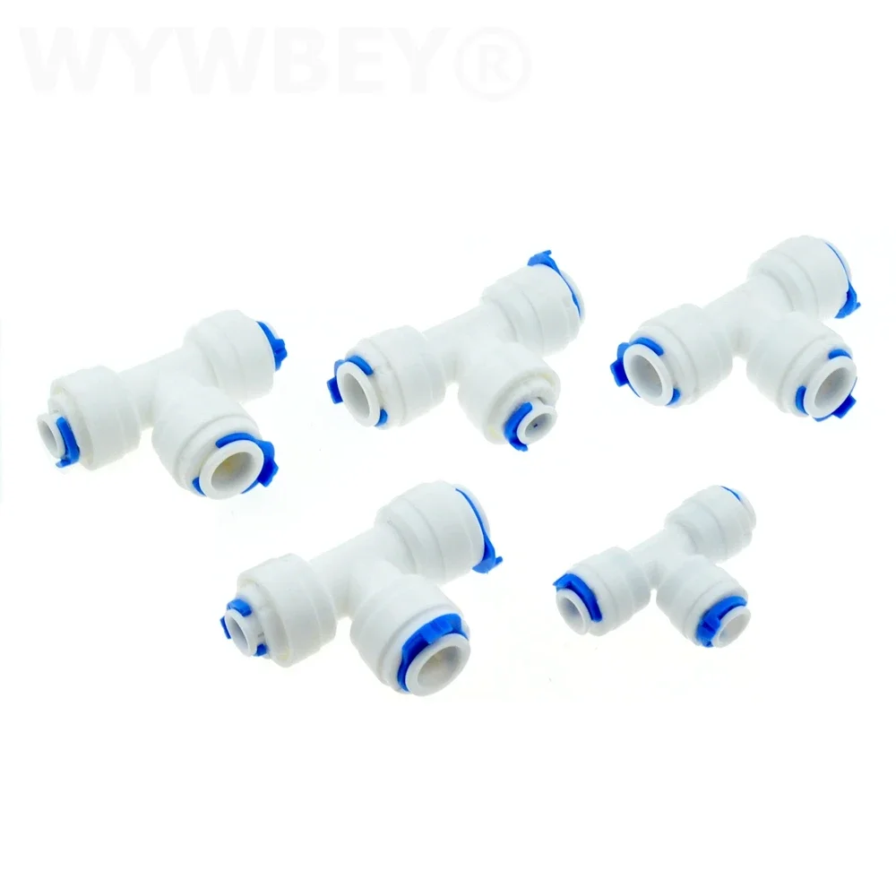 Reverse Osmosis Quick Coupling 1/4 3/8 Hose Connection Tee Y Connector 2 Way Equal Elbow Straight RO Water Plastic Pipe Fitting