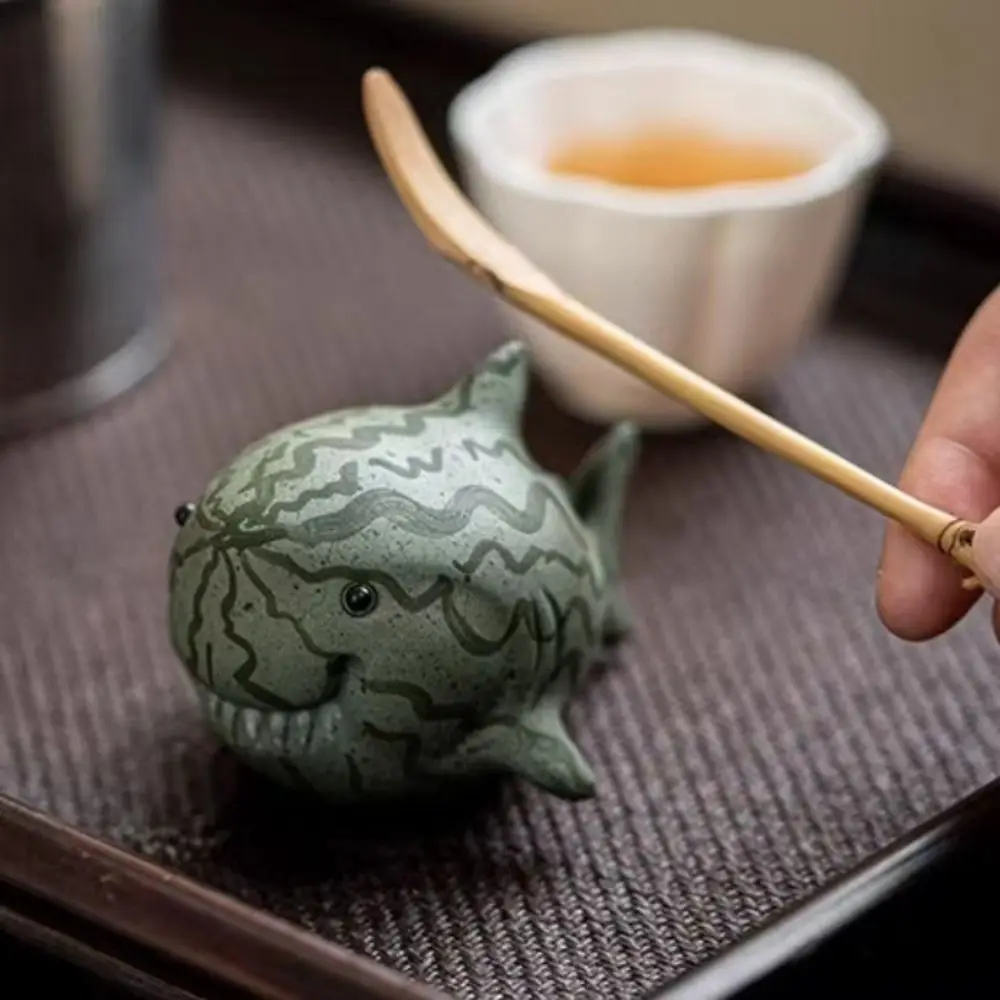 

Crafts Purple Sand Shark Tea Pet Handmade Exquisite Tea Statue Cute Tea Play Figurine Toy Gift