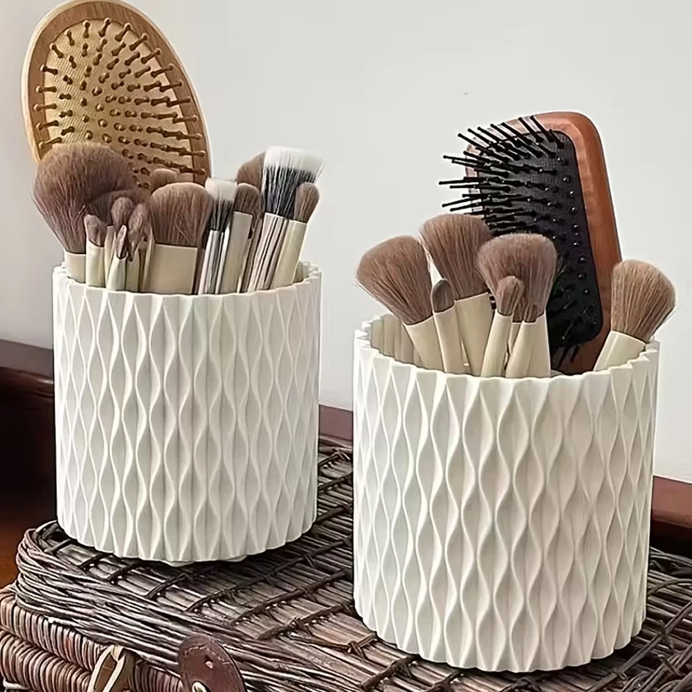 360 Rotation Large Capacity Makeup Brush Bucket Cosmetic Brushes Lipstick Storage and Organization Box  Portable Brush Storage