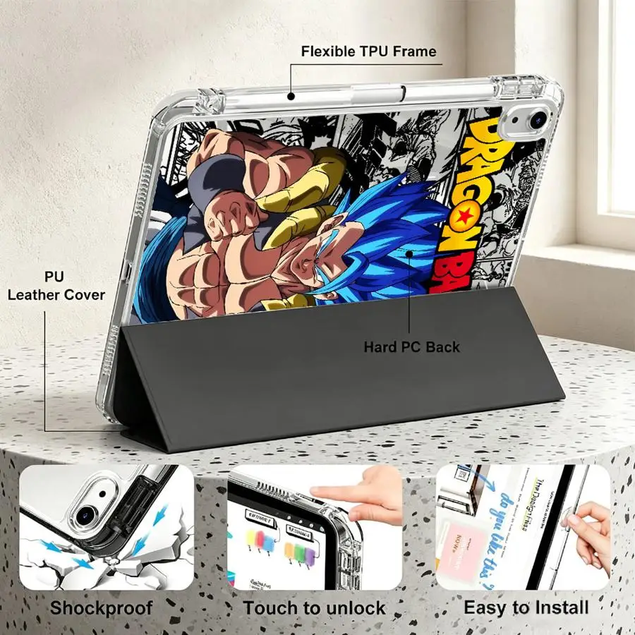 Dragon Ball Anime Vegeta Tablet Case For Samsung Galaxy Tab S9 Plus A11 S7 FE S8 A8 A9 Plus S10 Lite With Pen Slot Cover