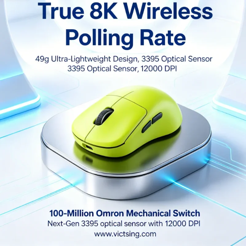 750Hr Battery Life GEN-2 Model True 8K Wireless Polling Rate Rapoo VT3S Mouse 49g Ultra Lightweight Build