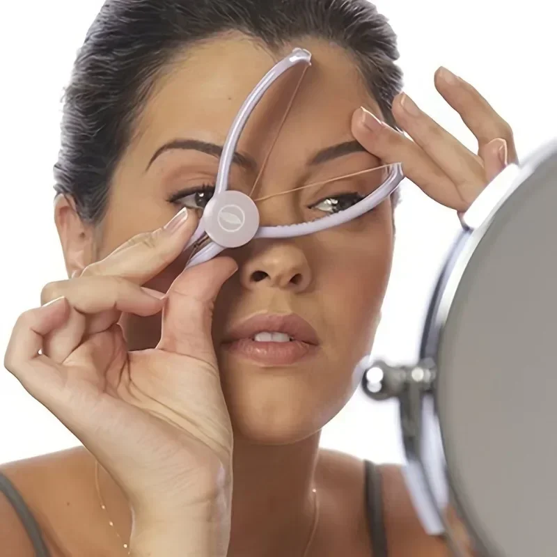 Mini removedor de vello facial: depiladora de enhebrado de resorte para una fácil decapado de mejillas y cejas, herramienta de maquillaje de belleza