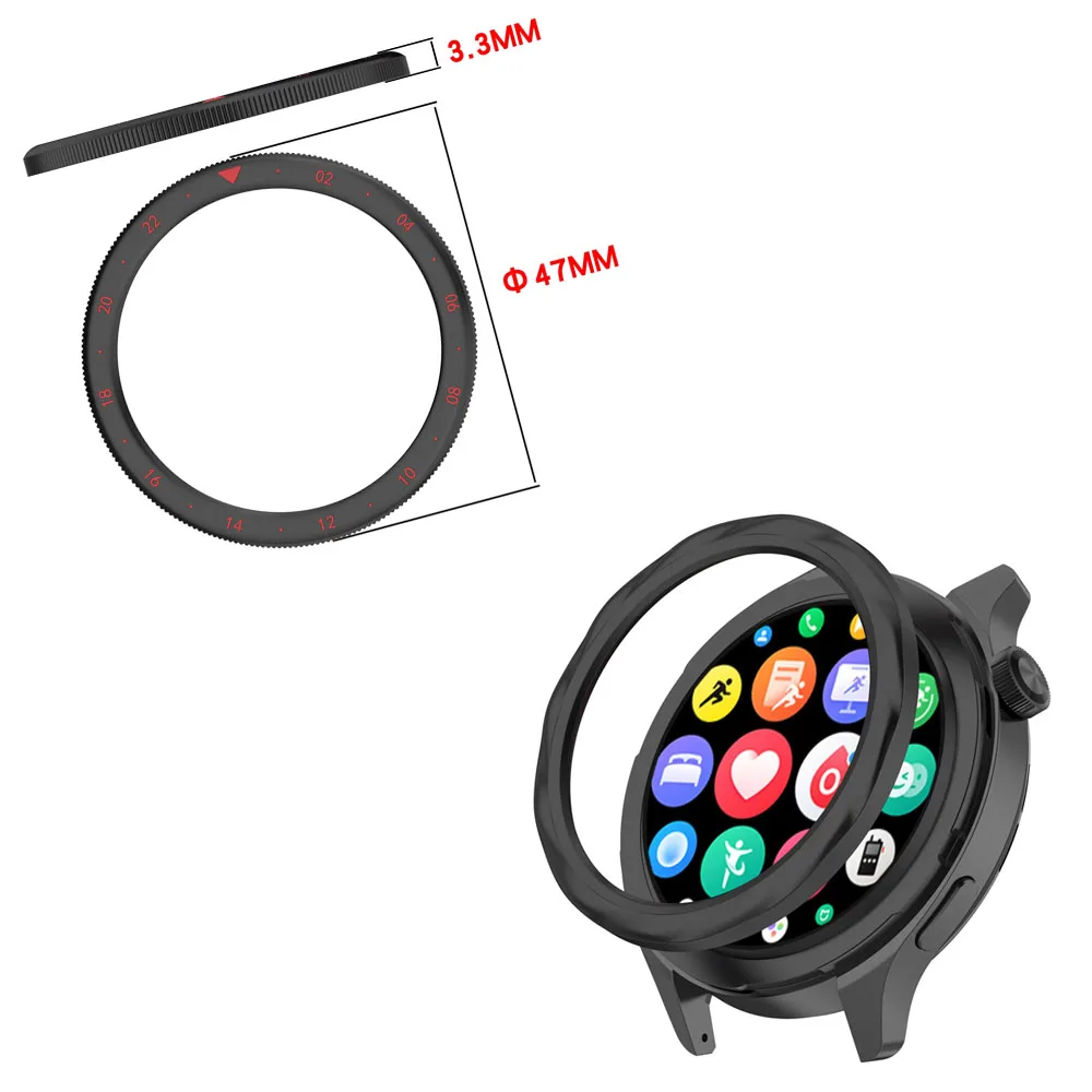 Bisel de metal para Xiaomi Watch S4 para Mi Watch S3 Caja de bisel de repuesto para reloj