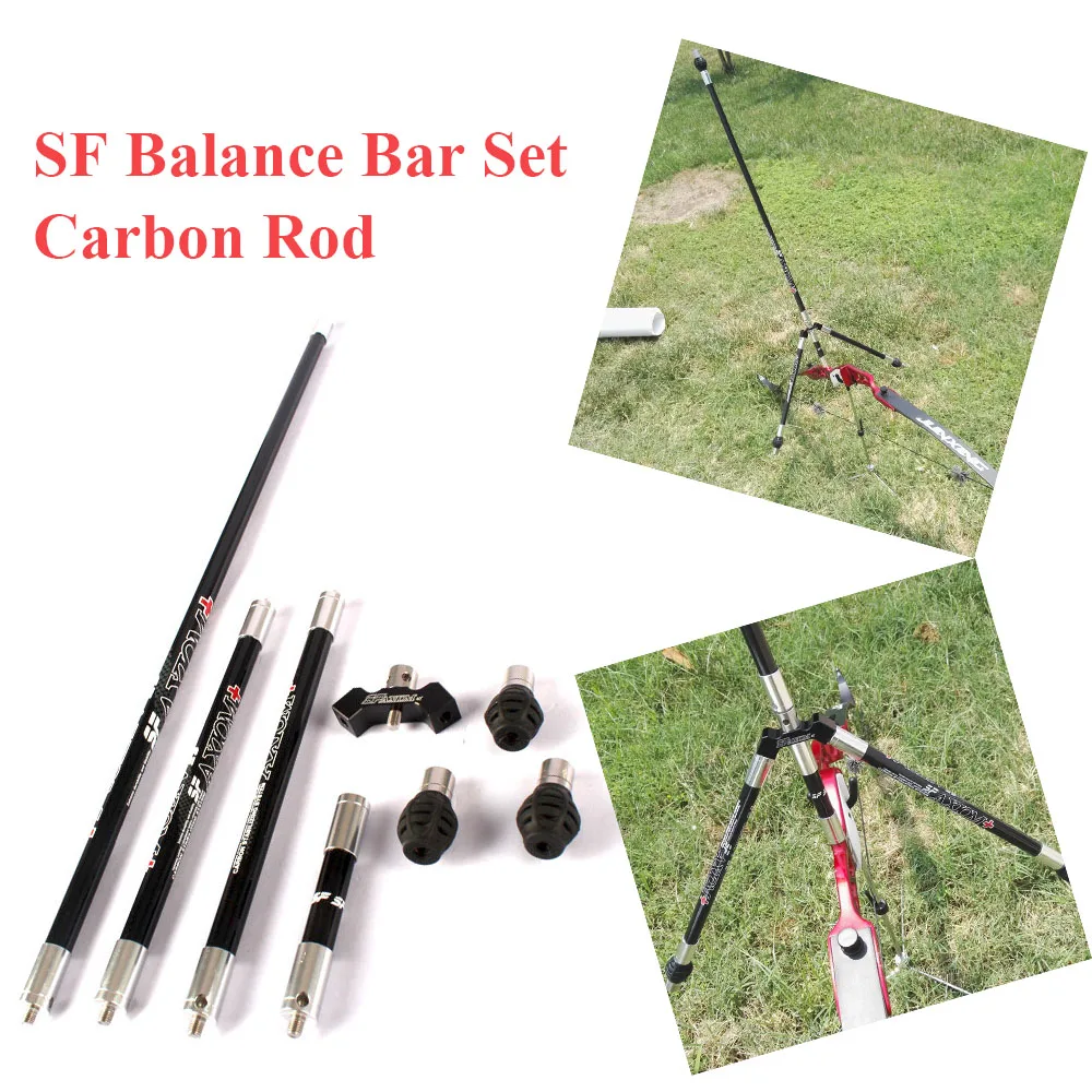 

30" 12" 5" Archery Carbon Balance Bar Set 40° V-bar Compound Recurve Bow Stabilizer Damper for Bow Hunting Shooting Targeting