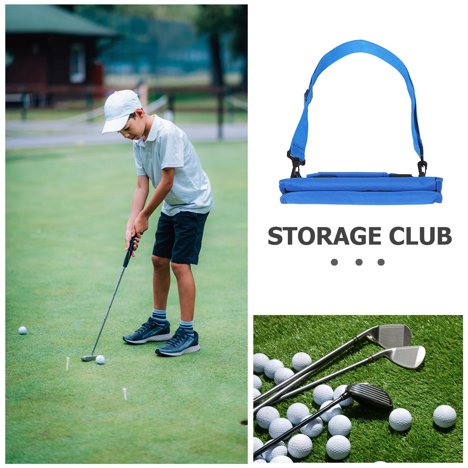 Przenośna Lekka Torba Golfowa Niebieska Mała Torba Treningowa Podróżna dla Mężczyzn z Paskiem na Ramię Wytrzymała Stylowa Kompaktowa Torba Golfowa dla Mężczyzn