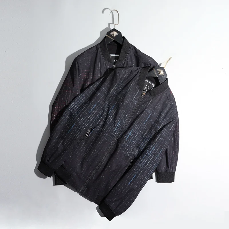 

Faionable ort Casual Baseball Collar Jaet Men's Brand Spring Autumn Thiened Tailored Sle Long Sve round Ne