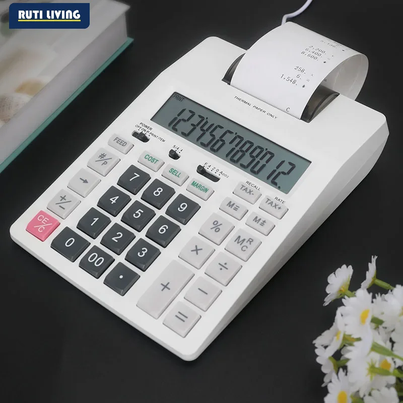 Printable Calculator 12-digit Number Company Bank Accounting and Finance Print-type Computer