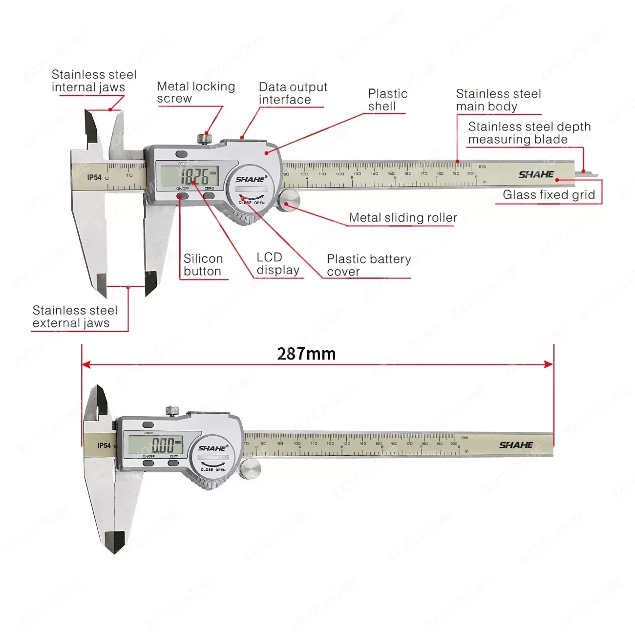 0.01mm IP54 200mm Stainless Steel Electronic Digital Vernier Caliper Paquimetro Digital Calipers