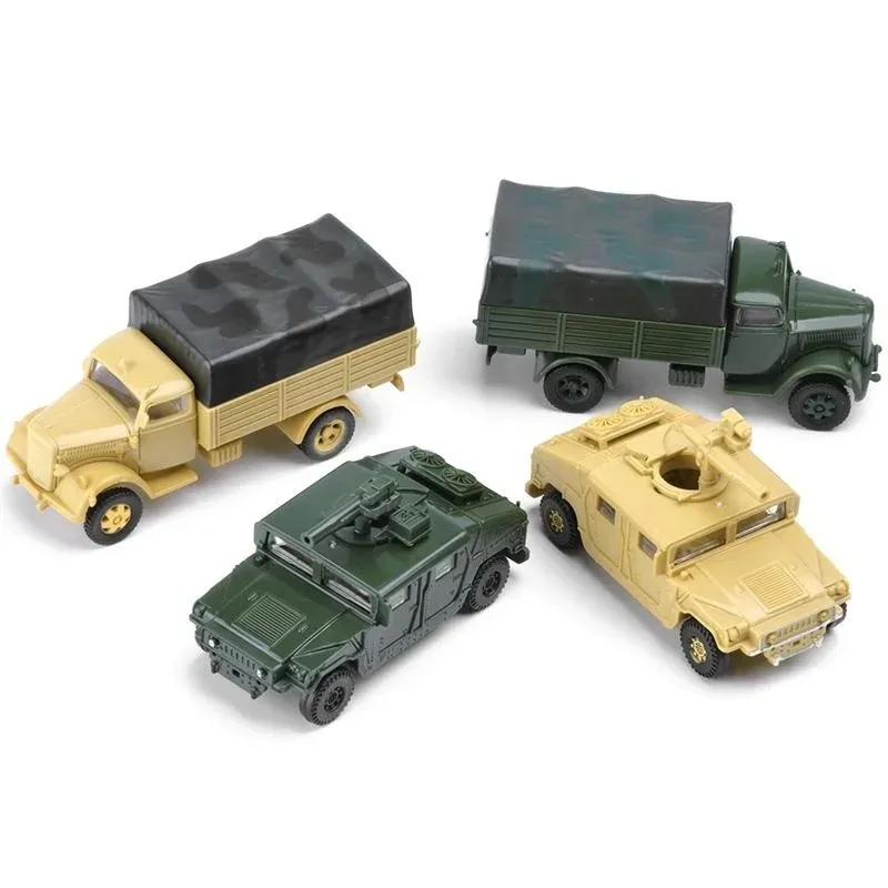 1pcs Random Color and Style  1:72 4D Assemble Truck USA Humvee Germany  Plastic  Military Vehicle Model Toy