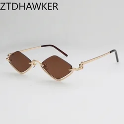 2024 New Polygonal Trendy Half Frame Metal Men and Women Sunglasses Black Lens Ball Party Luxury Designer Brand