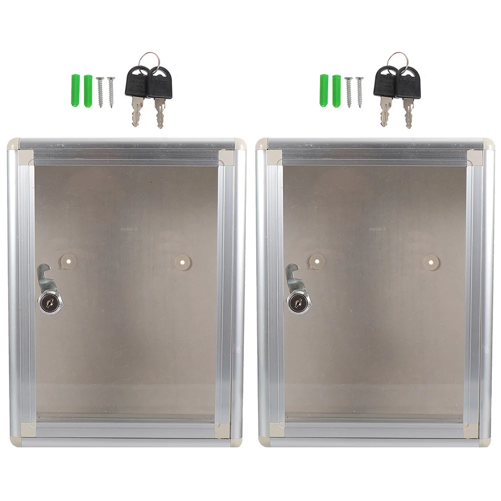 

2pcs Transparent Mailbox Wall Mount Metal Suggestion Box With Lock Ballot Box For Classroom Public Place Fundraising Outdoor