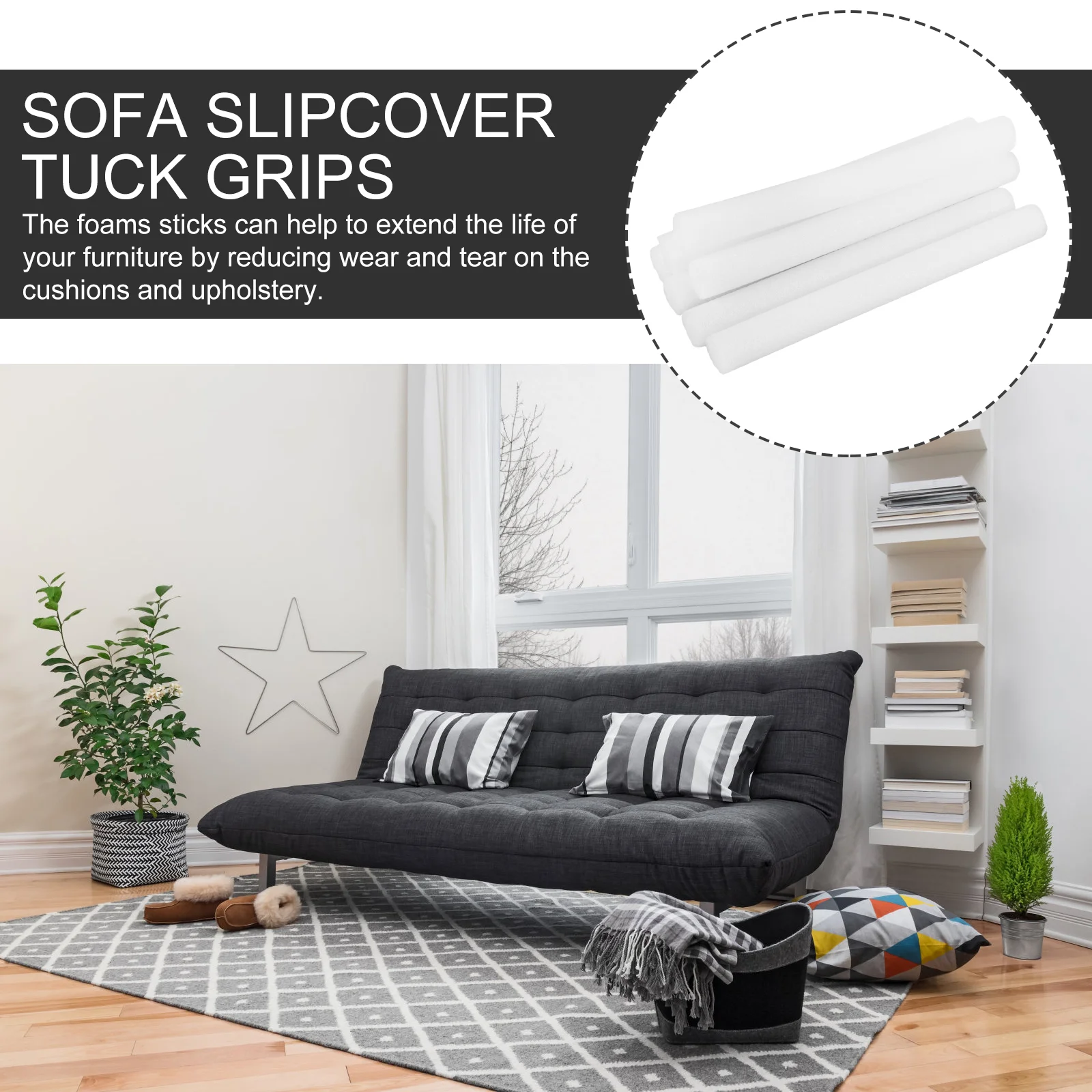 14 Pcs Sofa Fixing Strips Couch Cushion Grip Sofa Slipcover Grips Furniture Parts Foam Sticks Couch Gap Blocker Sofa Accessory image 5